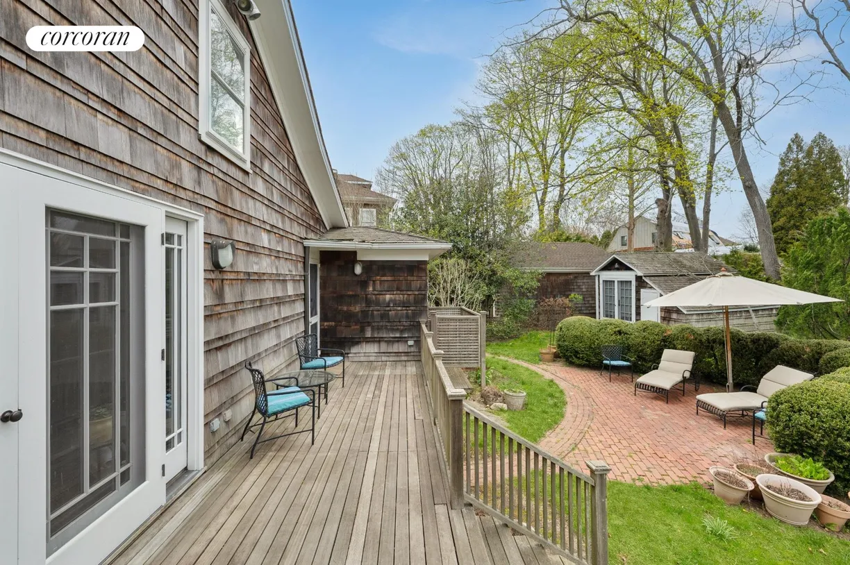 The Hamptons Real Estate | View 144 Church Lane | Rear deck to property