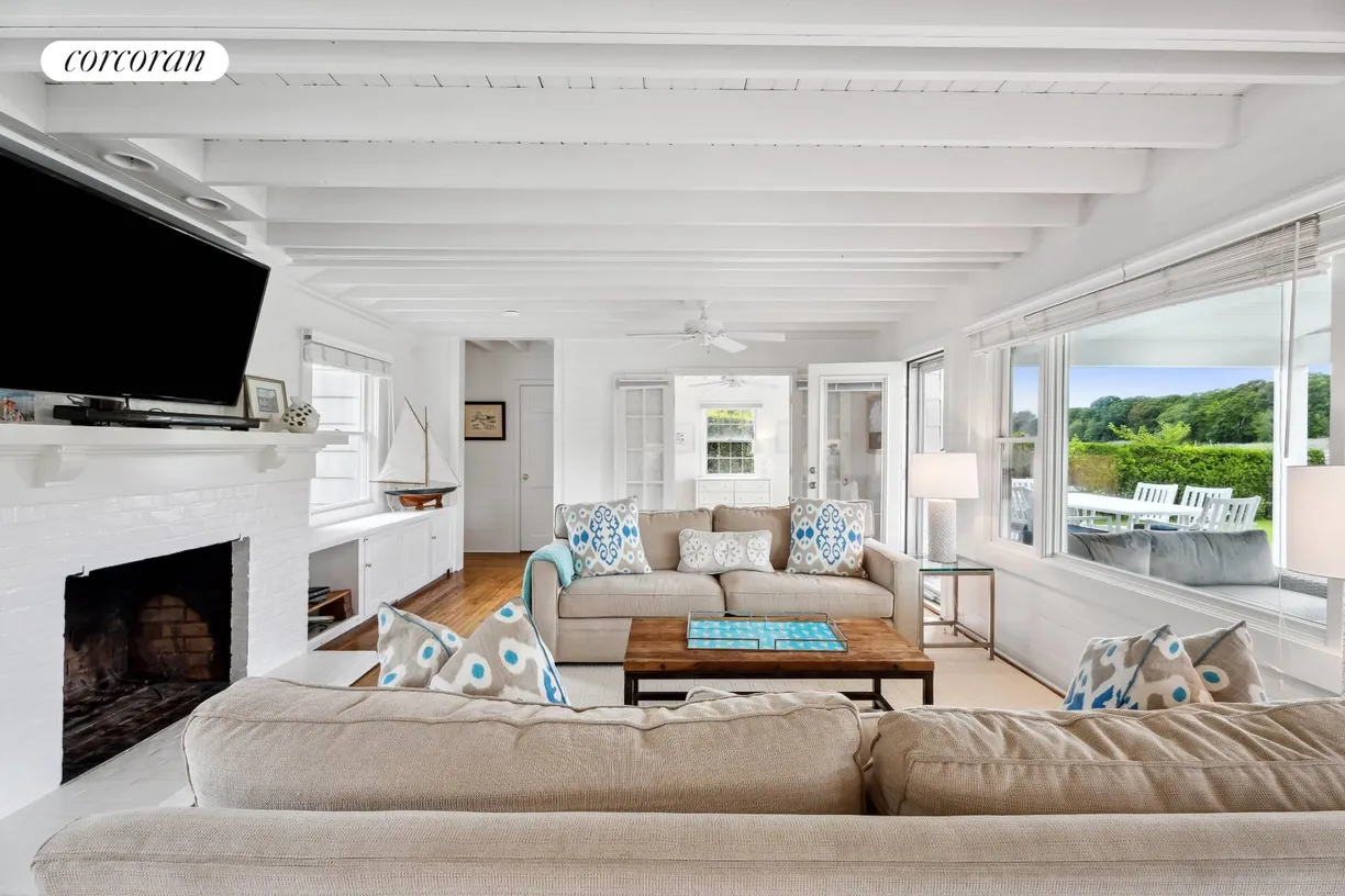 The Hamptons Real Estate | View 19 Bishop Avenue | Living Room with Fireplace