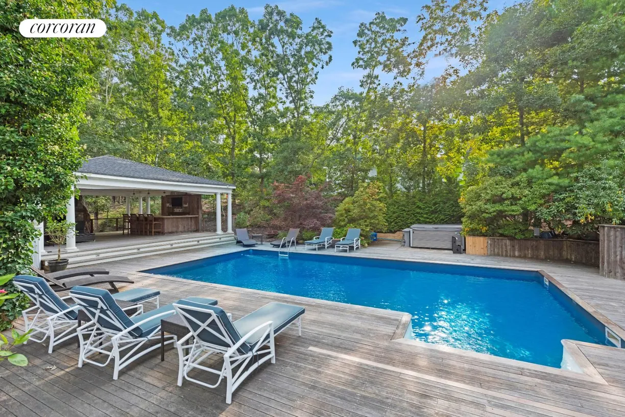 The Hamptons Real Estate | View  | Pool to Pavilion