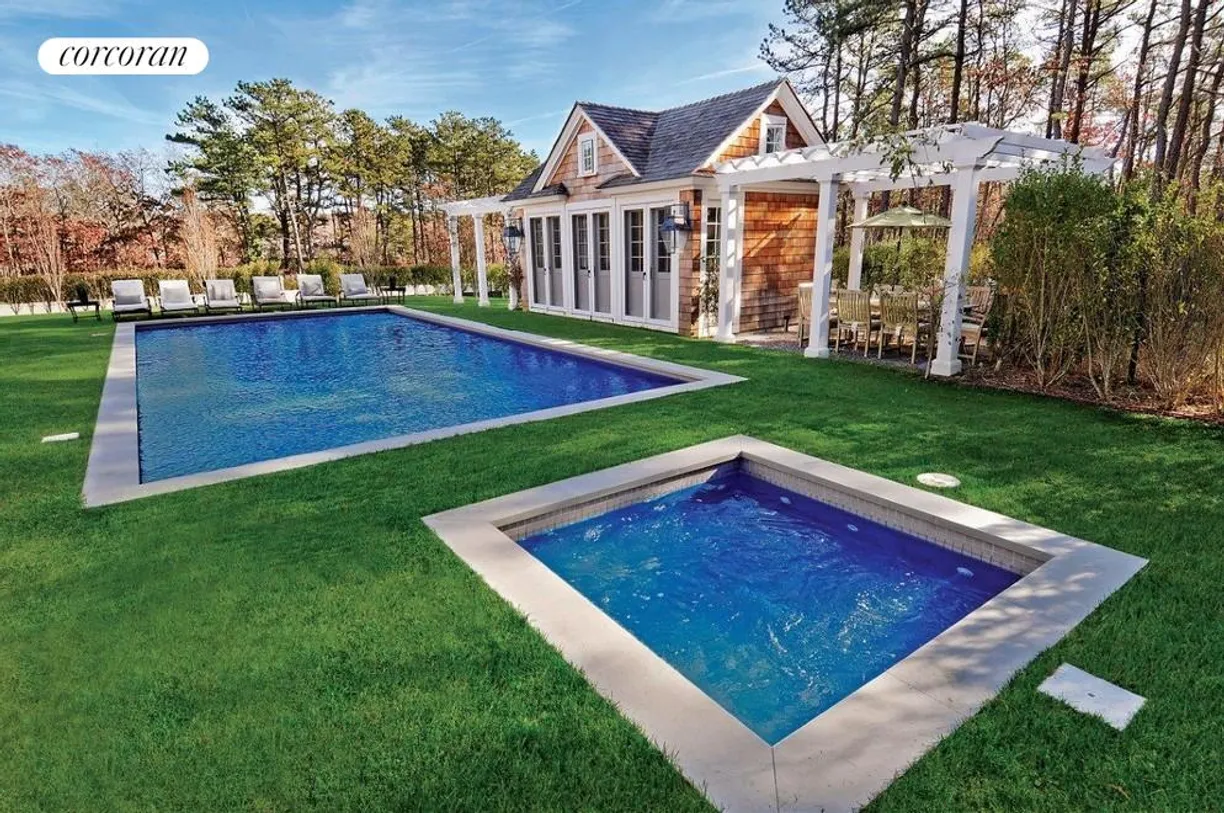 The Hamptons Real Estate | View 1144 Noyac Path | Pool and new jacuzzi
