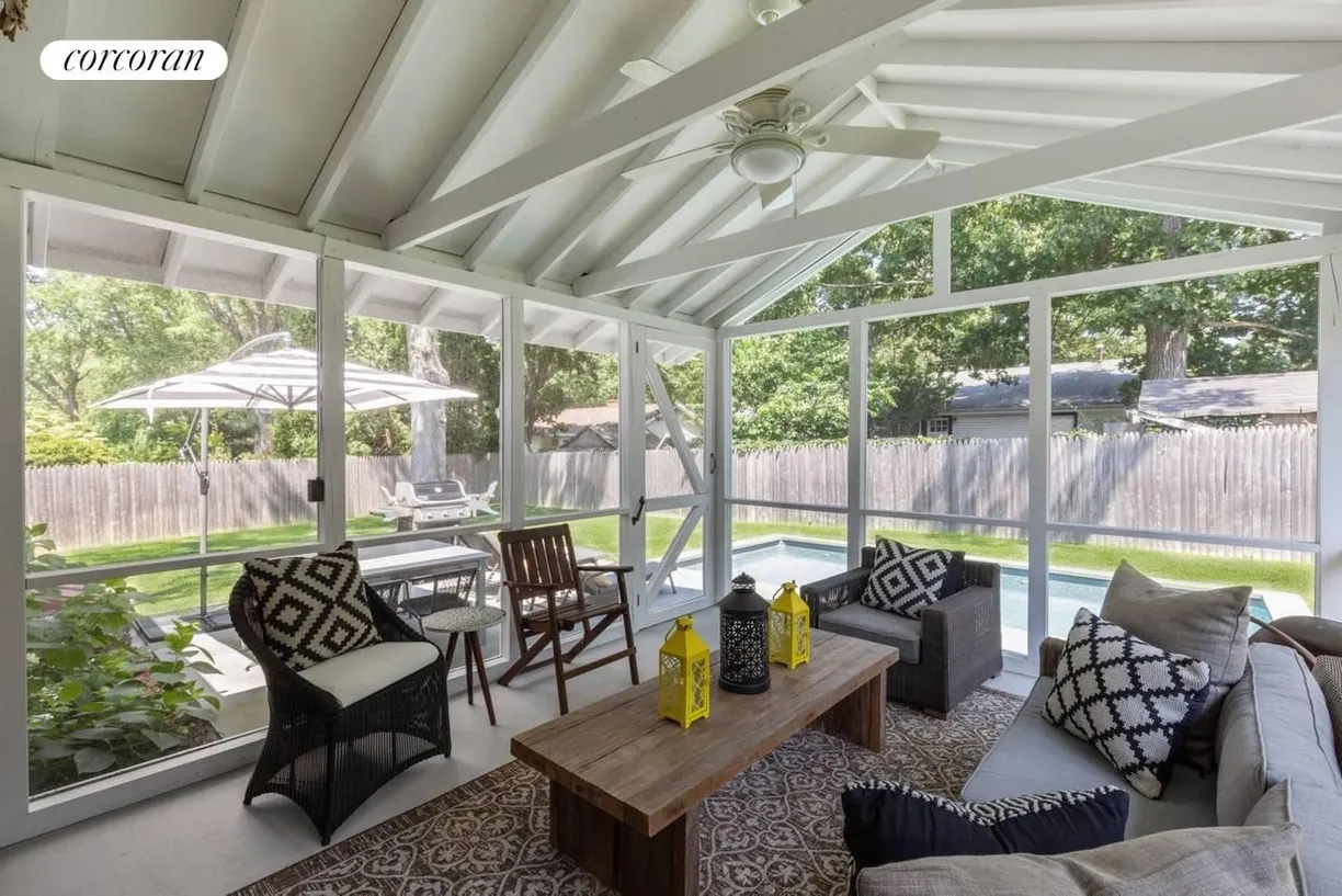 The Hamptons Real Estate | View 32 Poplar Street | Screened Porch