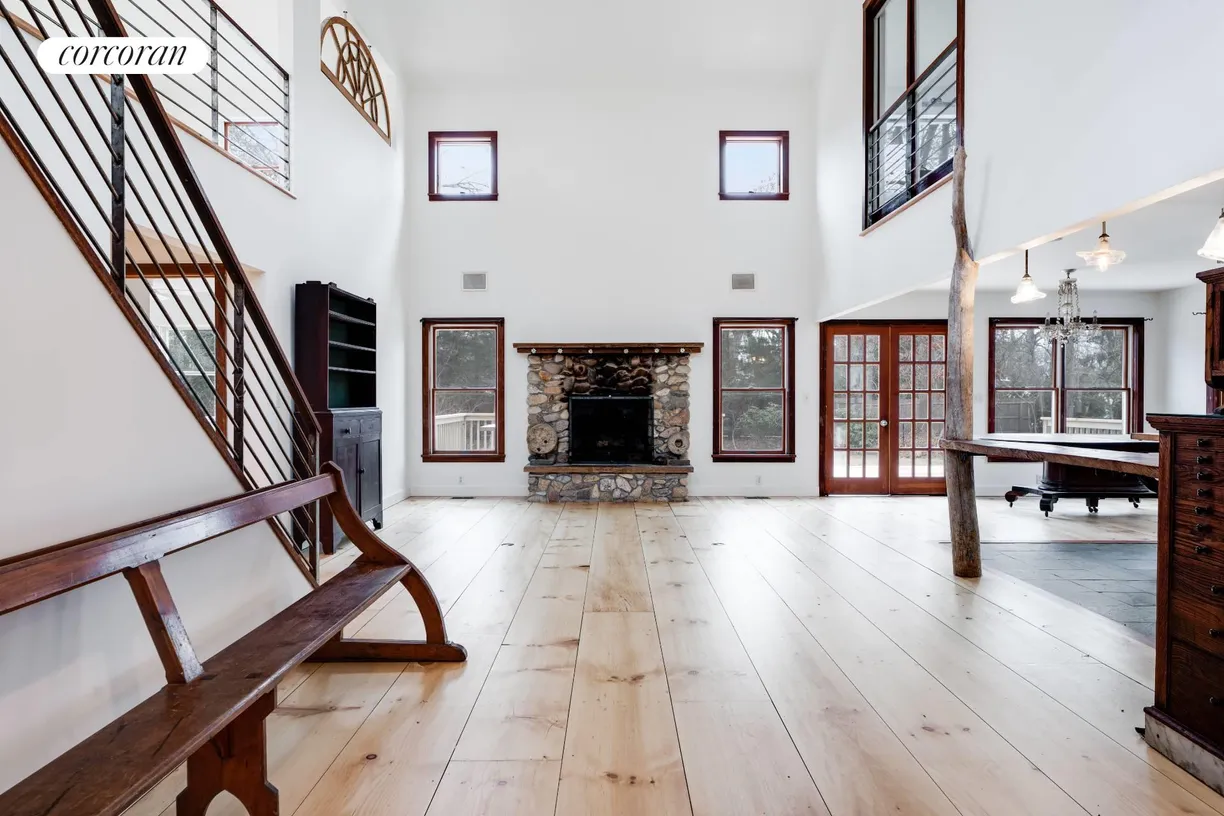The Hamptons Real Estate | View 14 Broadway | Entry/Living room w/fireplace