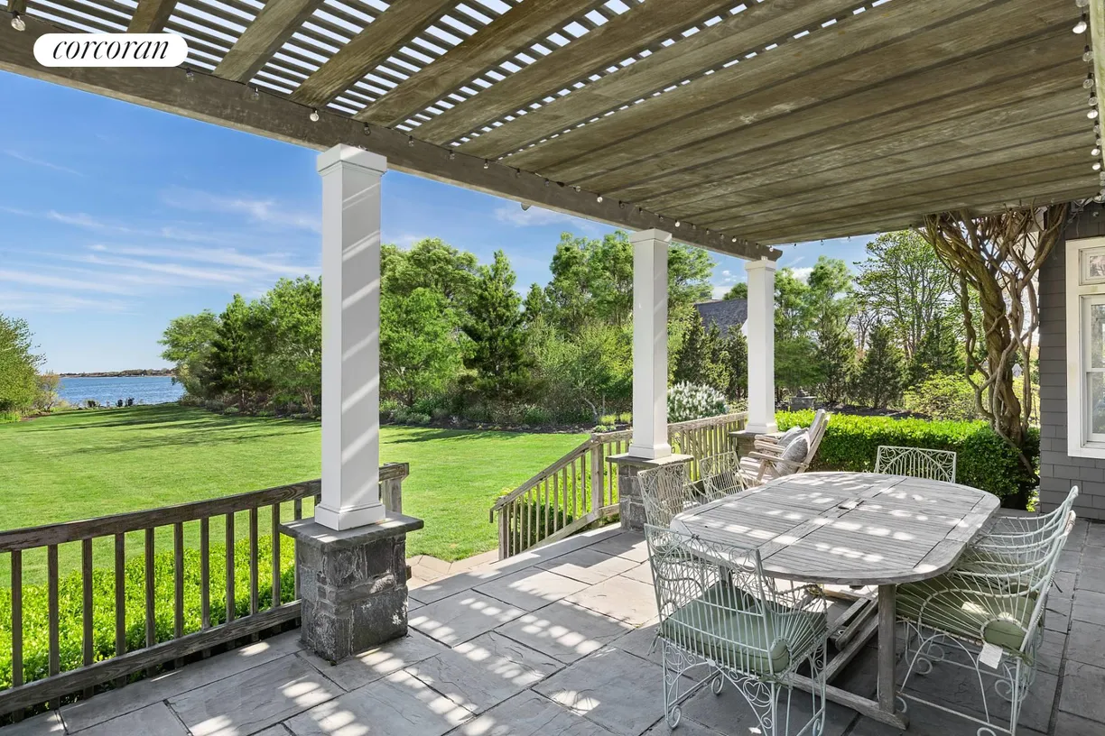 The Hamptons Real Estate | View 66 Evergreen Avenue | Back Deck Off Kitchen