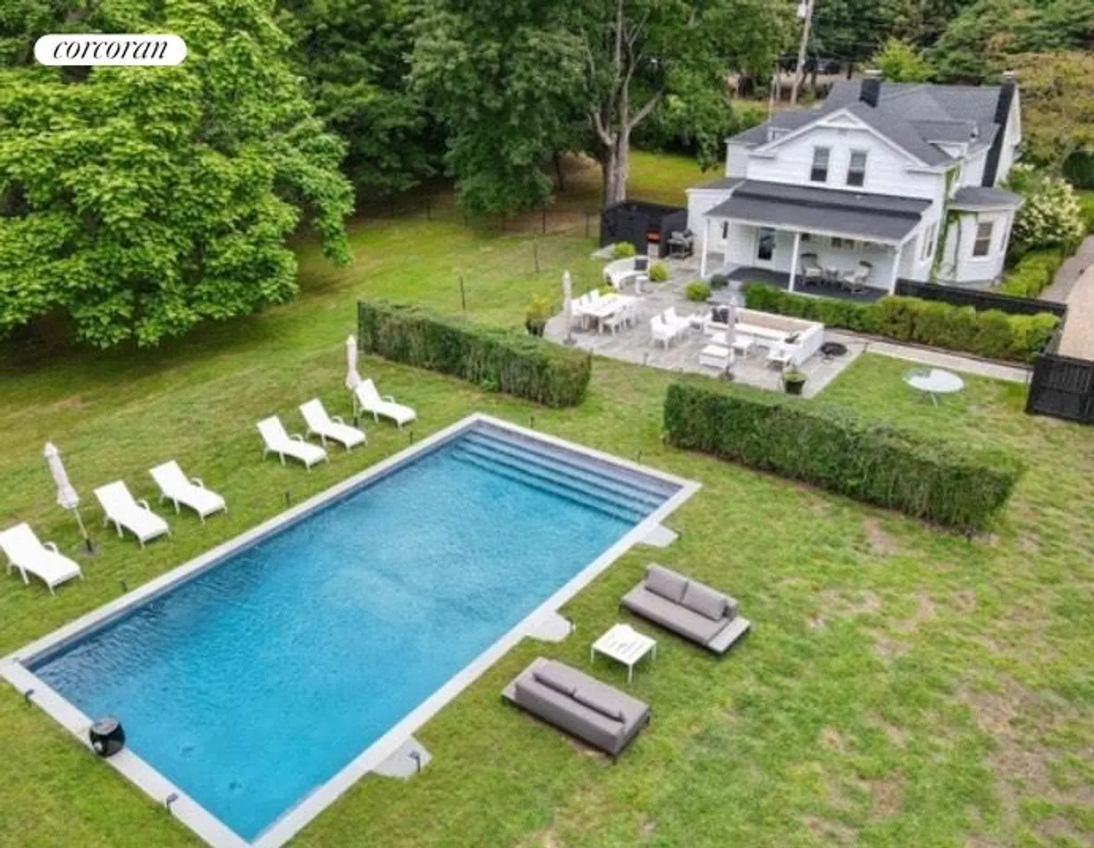 The Hamptons Real Estate | View 70 South Ferry Road | Gunite pool
