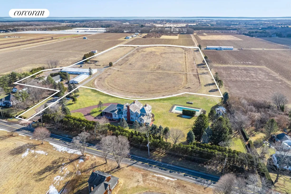 The Hamptons Real Estate | View 6133 Sound Ave | 6133 Sound Avenue- Aerial