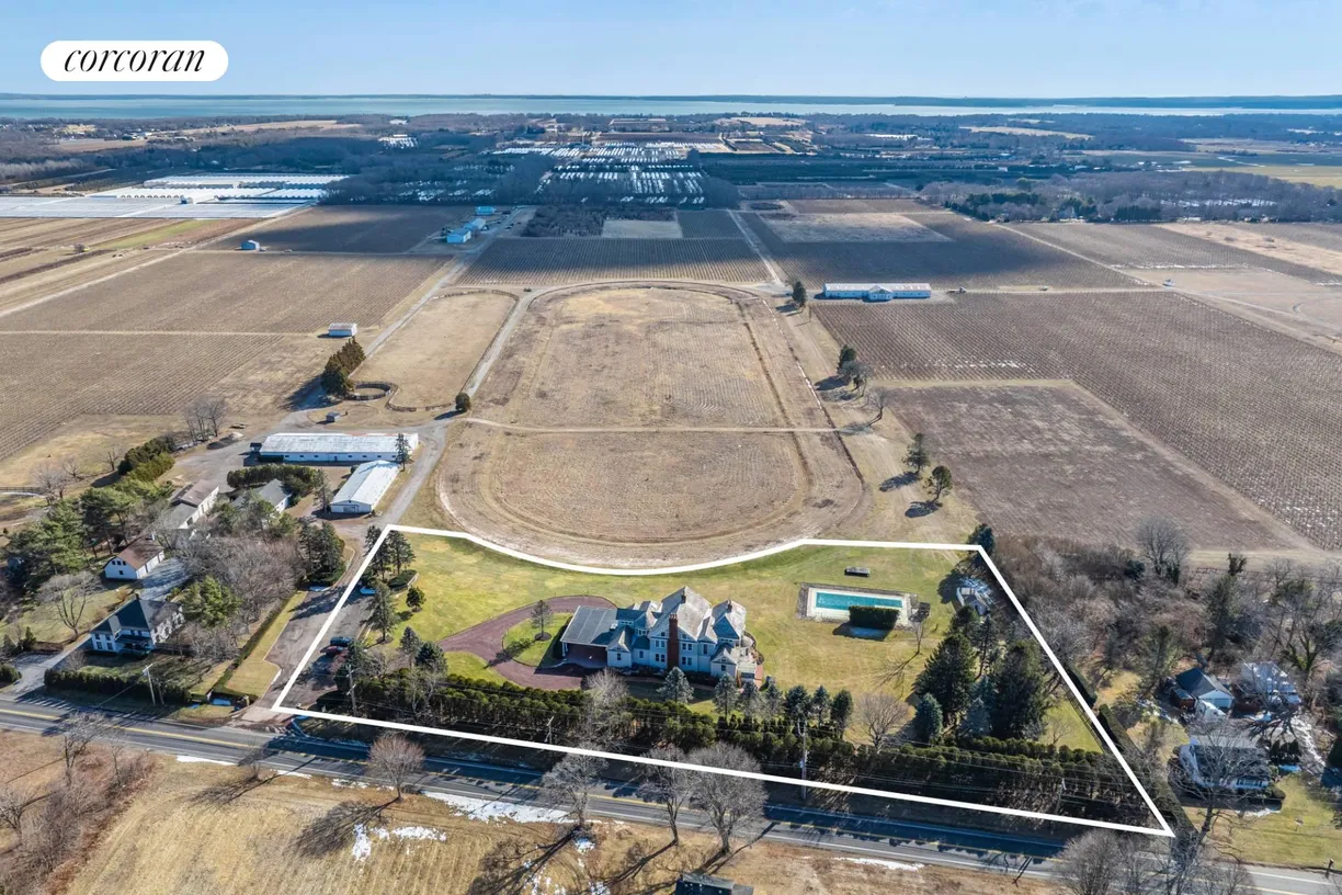 The Hamptons Real Estate | View 6133 Sound Ave | 6133 Sound Avenue- Aerial