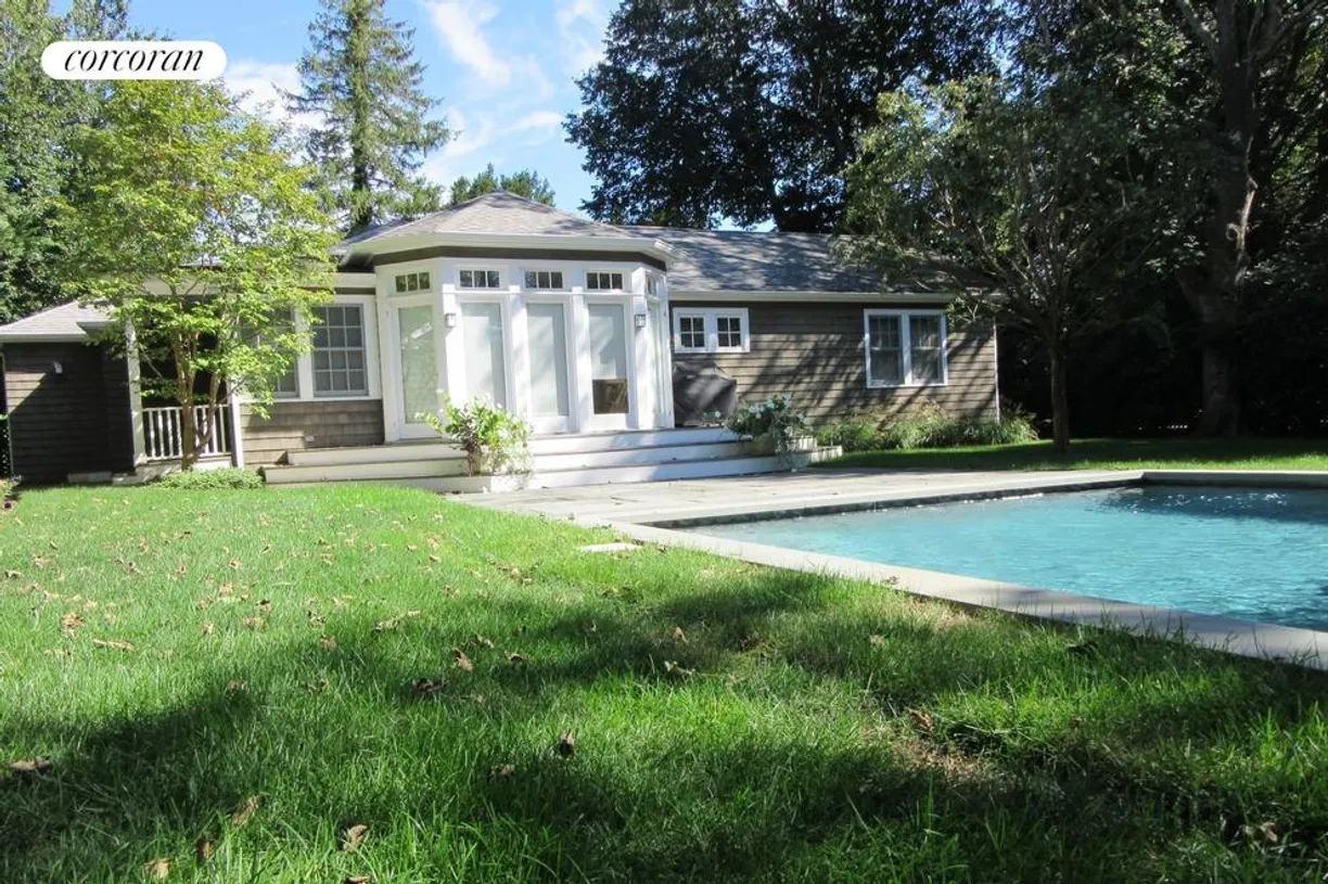 The Hamptons Real Estate | View 45 Buell Lane | Lush Yard with Pool