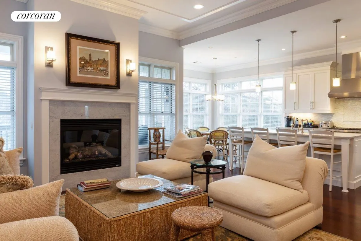 The Hamptons Real Estate | View 604 High Pond Lane | living room to kitchen