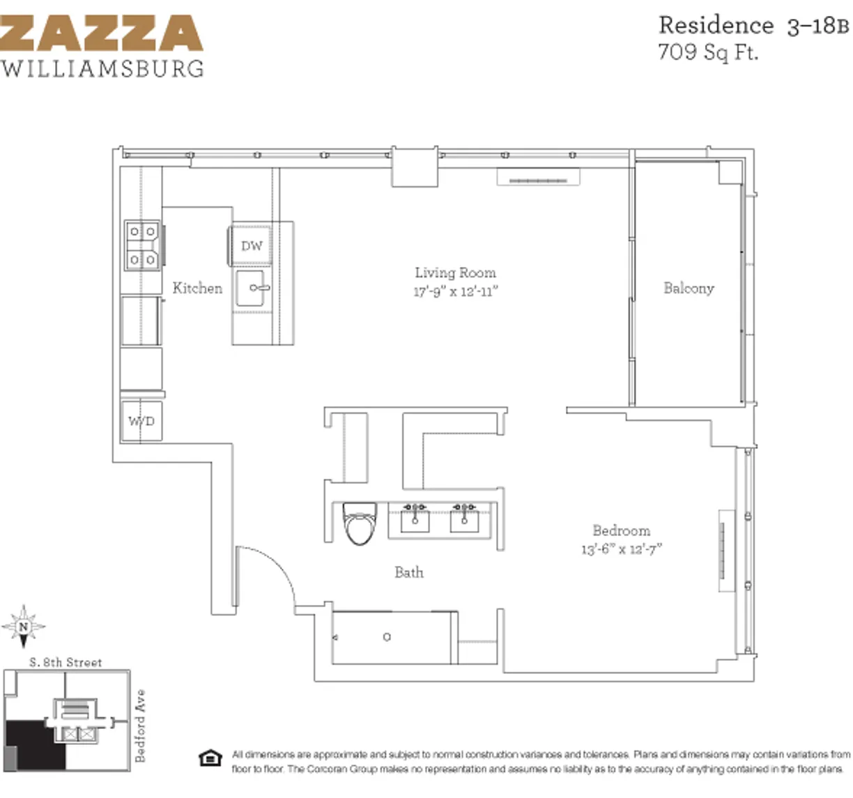 New York City Real Estate | View 424 Bedford Avenue, 6B | Floorplan