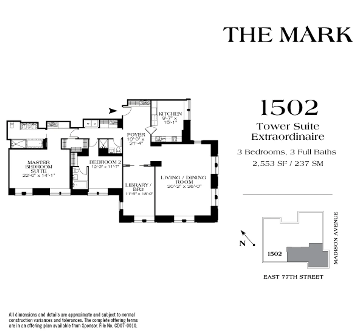 New York City Real Estate | View 25 East 77th Street, 1502 | Floorplan