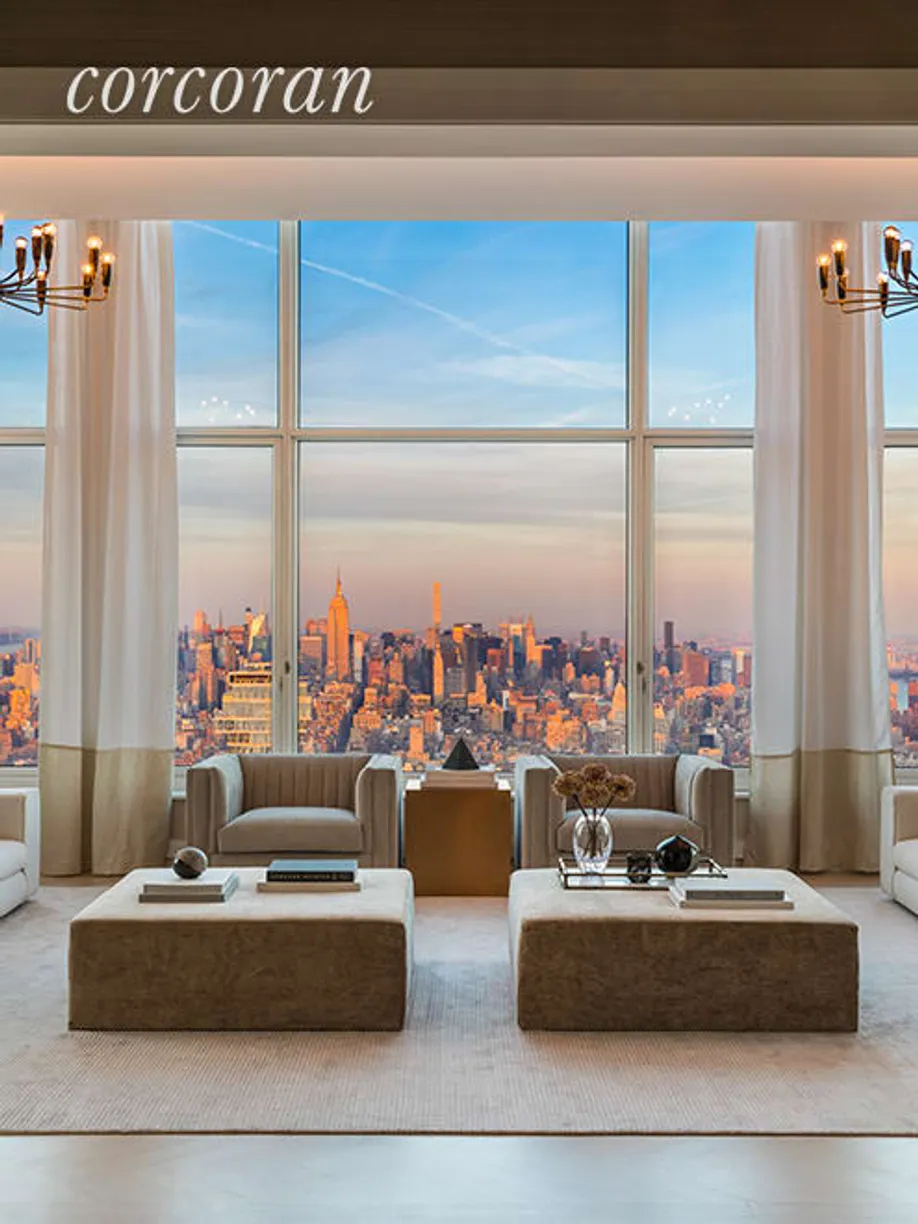 New York City Real Estate | View 30 Park Place, PH82 | Living Room - Daytime 