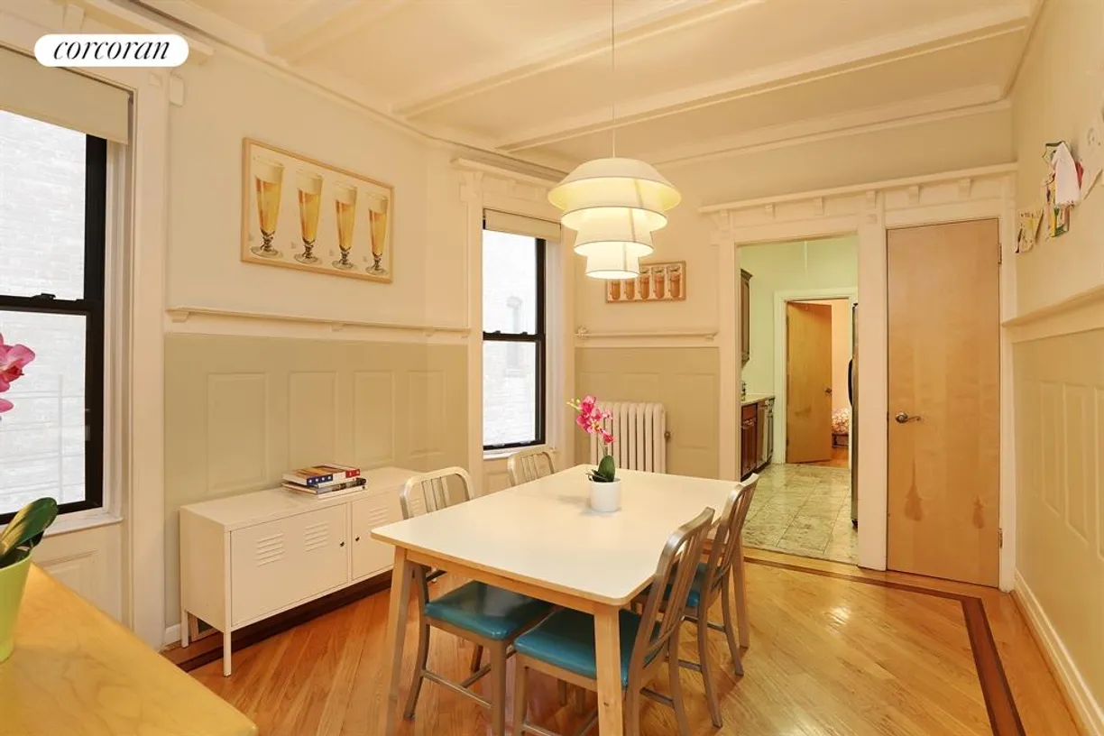 New York City Real Estate | View 226 Saint James Place, 2L | Dining Room with coffered ceiling