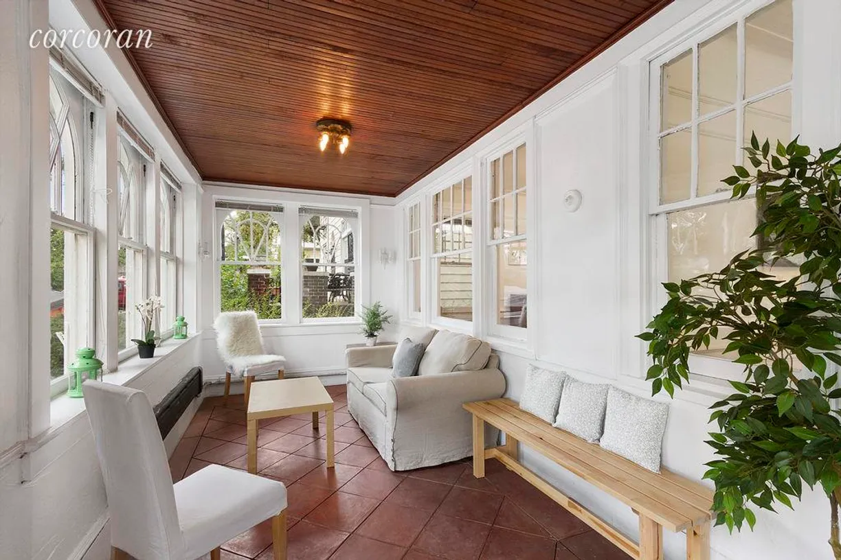 New York City Real Estate | View 535 Marlborough Road | Bright sun porch