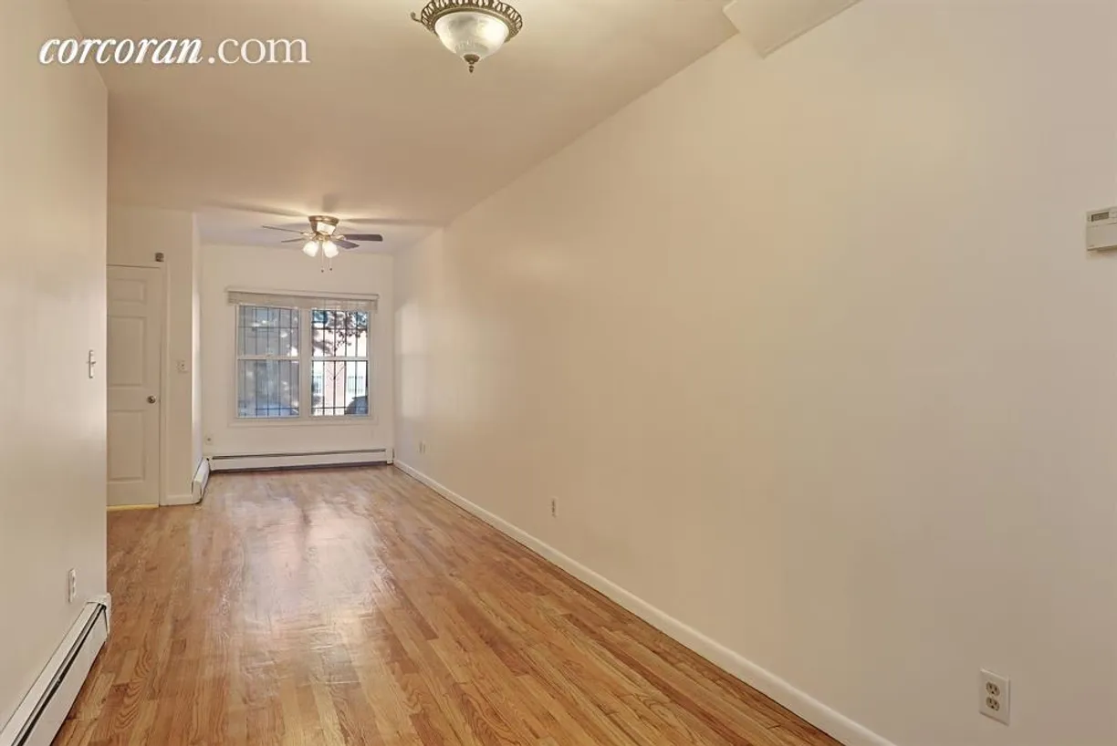 New York City Real Estate | View 454A 17th Street, Garden | Open Living Room can accommodate 2 seating areas