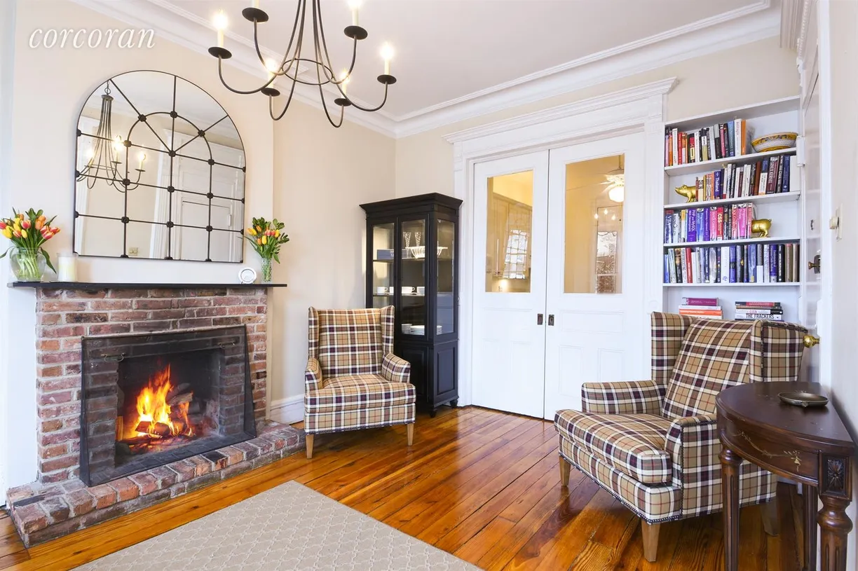 New York City Real Estate | View 437 2nd Street, 3 | Original pocket doors leading to eat in kitchen