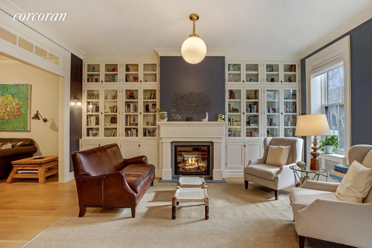 New York City Real Estate | View 331 De Graw Street | Triple Parlor with Gas Fireplace