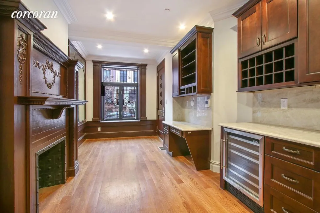 New York City Real Estate | View 139 West 136th Street | Gallery/Office w/ Built-in Desk, Wine Frig & DFP