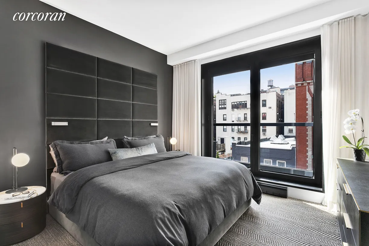 New York City Real Estate | View 155 West 18th Street, 503 | Master suite with Juliet balcony
