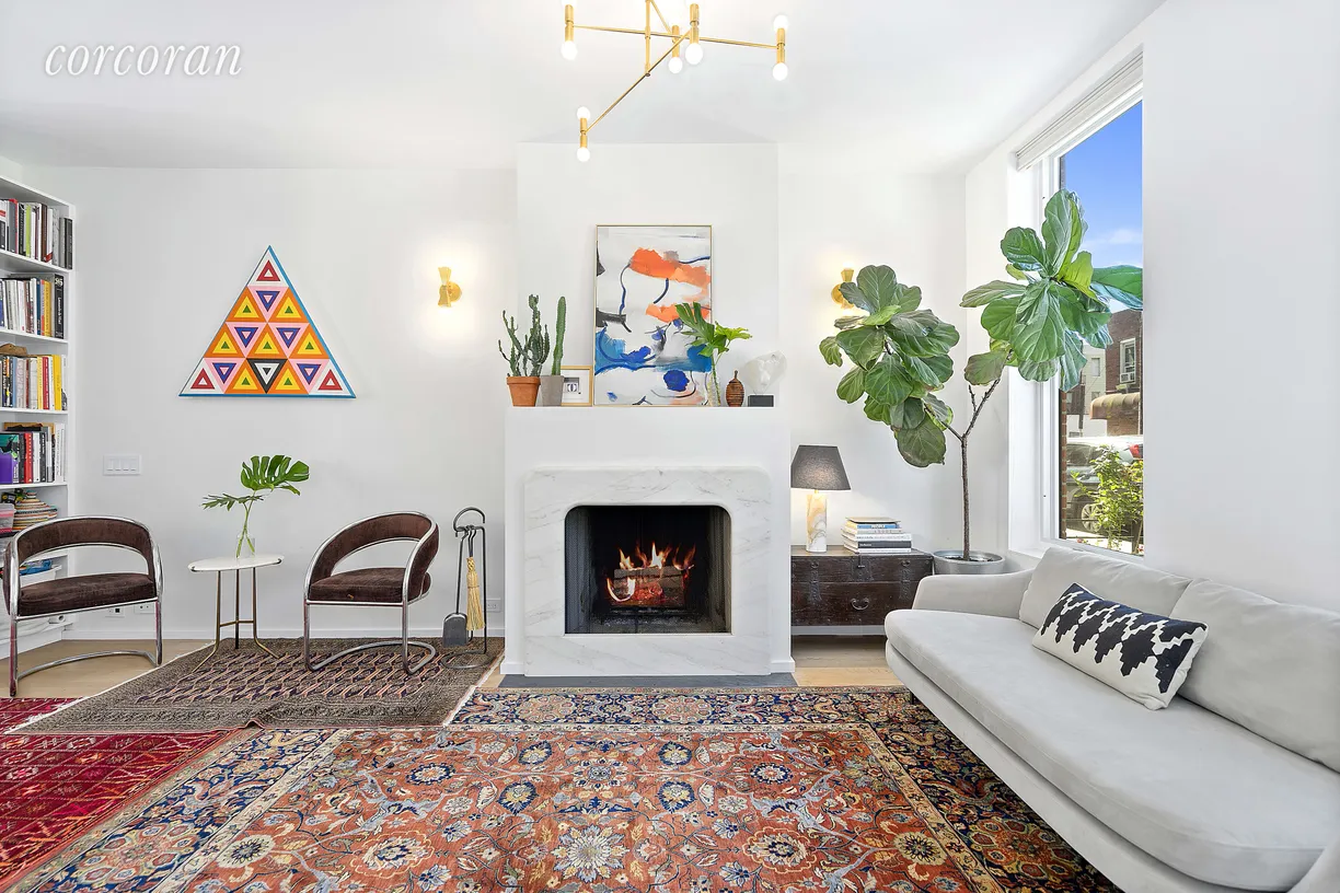 New York City Real Estate | View 467 Carroll Street | wood burning fireplace 