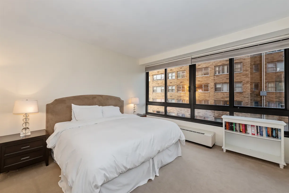 New York City Real Estate | View 100 United Nations Plaza, 7G | North-facing master bedroom