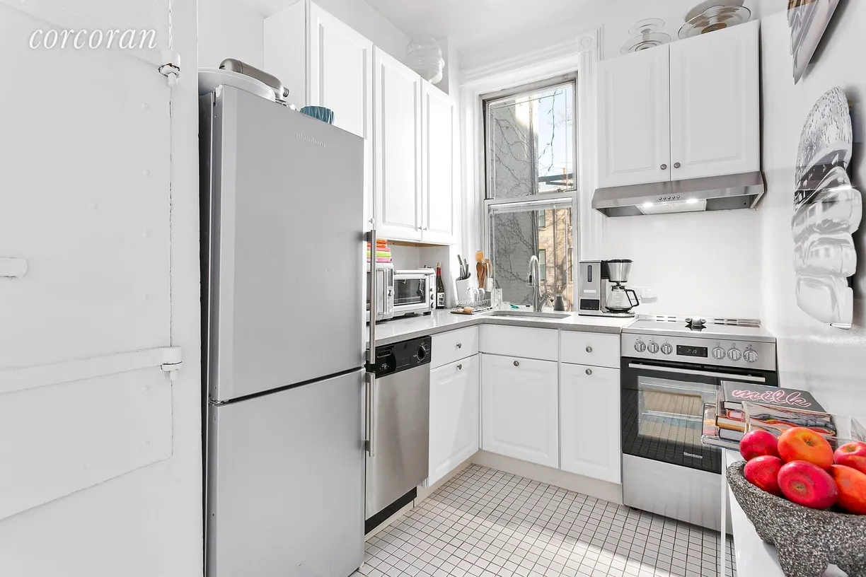 New York City Real Estate | View 331 West 19th Street, 3 | Windowed kitchen with brand new appliances 