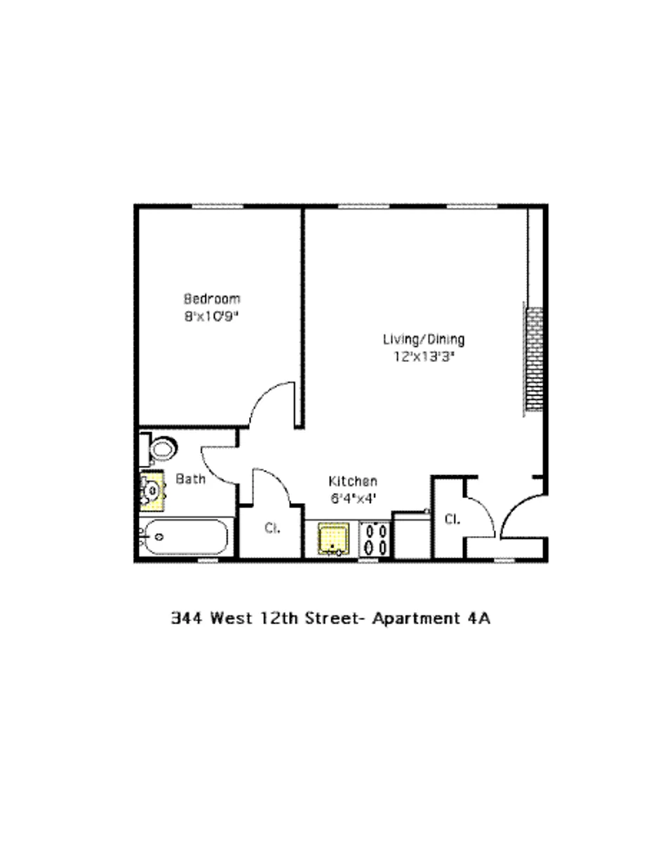 New York City Real Estate | View 344 West 12th Street, 4A | Floorplan
