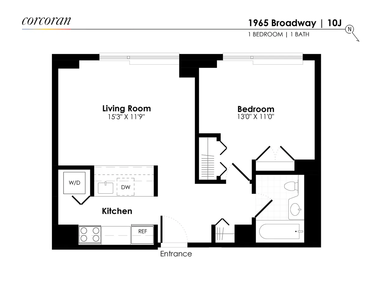 New York City Real Estate | View 1965 Broadway, 10J | Floorplan