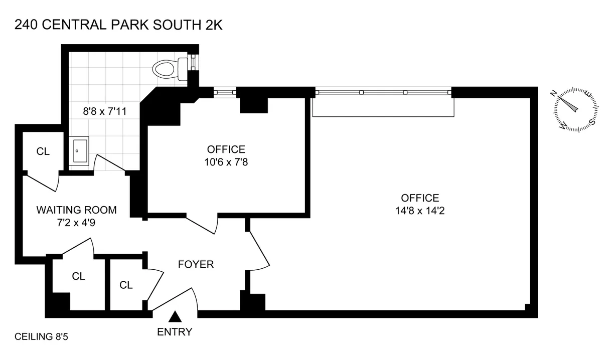 New York City Real Estate | View 240 Central Park South, 2K | Floorplan