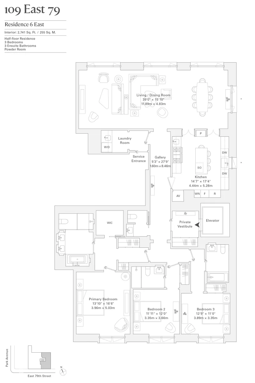 New York City Real Estate | View 109 East 79th Street, 6EAST | Floorplan