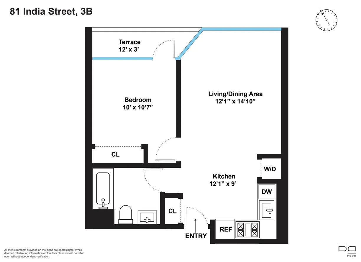 81 India Street, 3B | floorplan | View 12