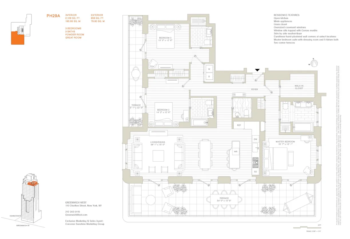 New York City Real Estate | View 110 Charlton Street, PH29A | Floorplan