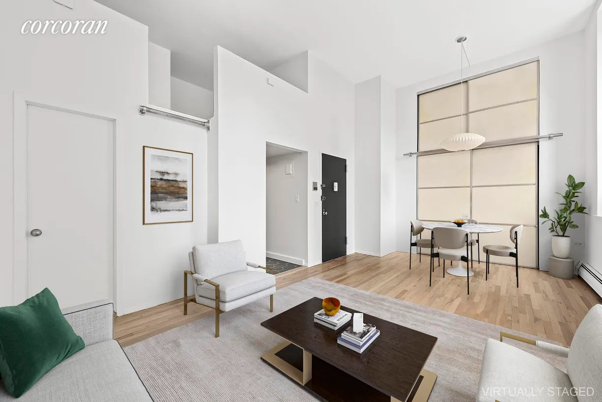 New York City Real Estate | View 250 Mercer Street, D301 | Open Living Dining & Loft above