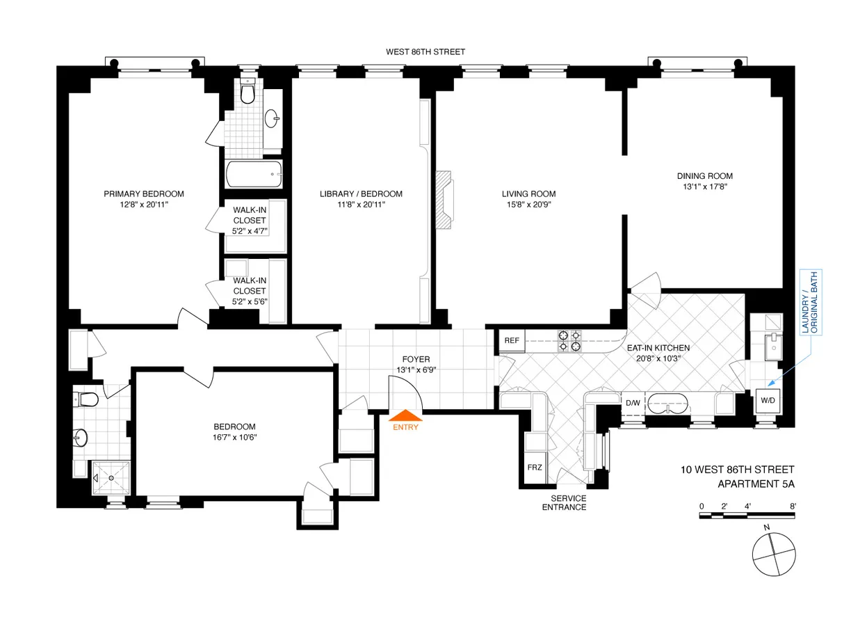 10 West 86th Street, 5A | floorplan | View 11