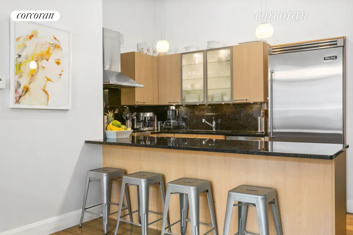 New York City Real Estate | View 121 West 19th Street, 5A | Open Kitchen with Breakfast Island