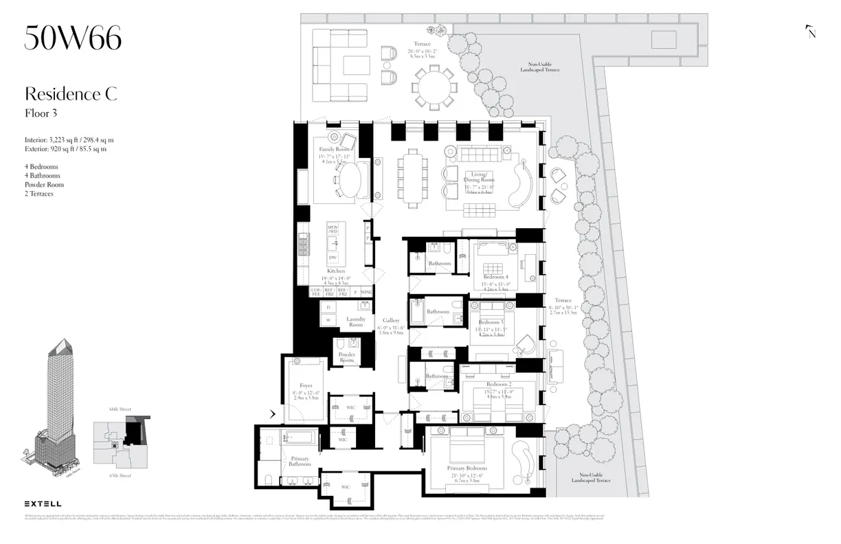 New York City Real Estate | View 50 West 66th Street, 3C | Floorplan