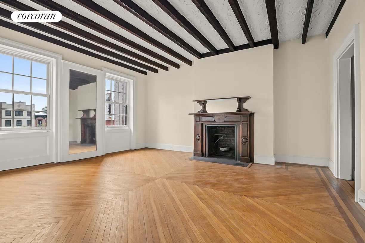New York City Real Estate | View 116 Pierrepont Street | Bedroom with Coffered Ceiling