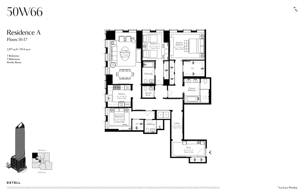 New York City Real Estate | View 50 West 66th Street, 17A | Floorplan