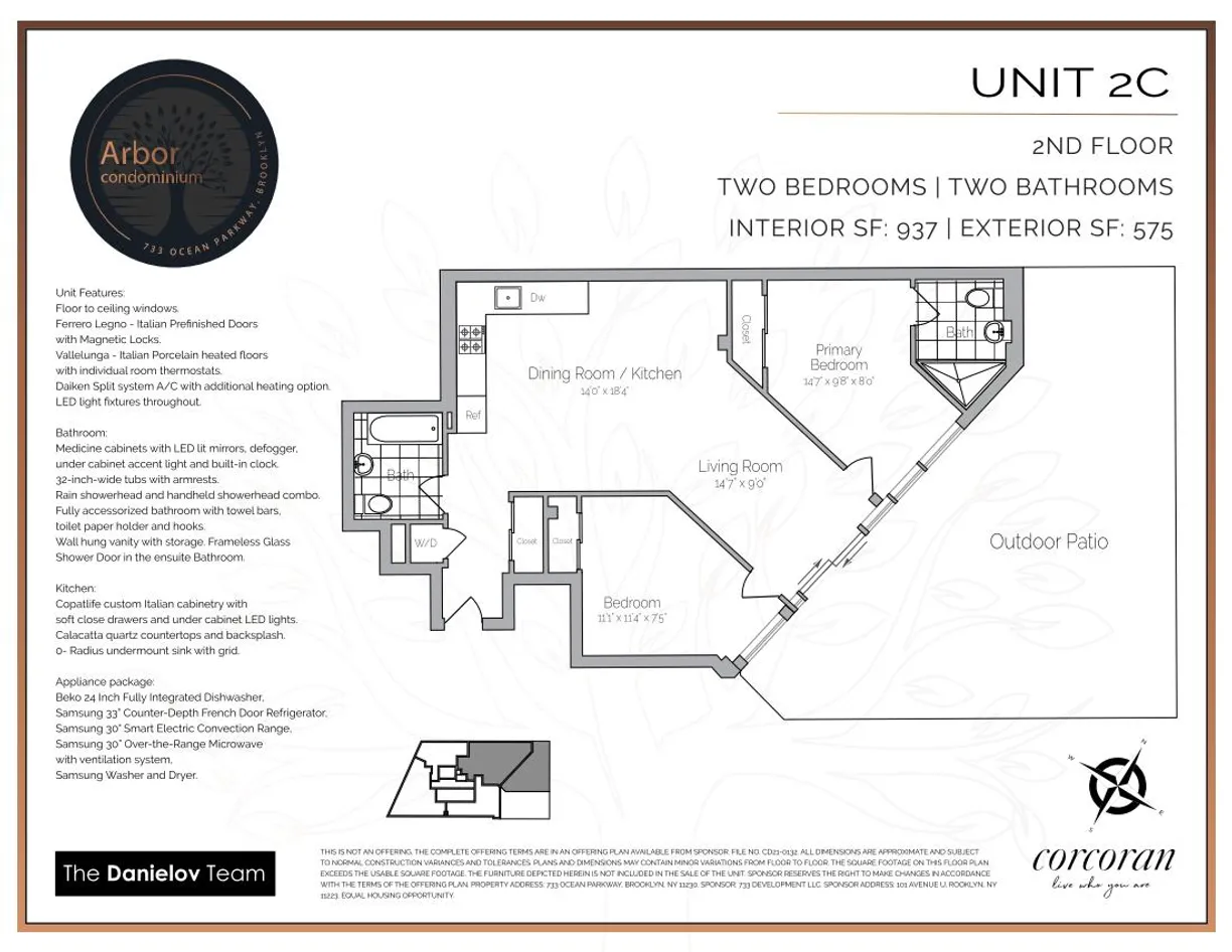 New York City Real Estate | View 733 Ocean Parkway, 2C | Floorplan