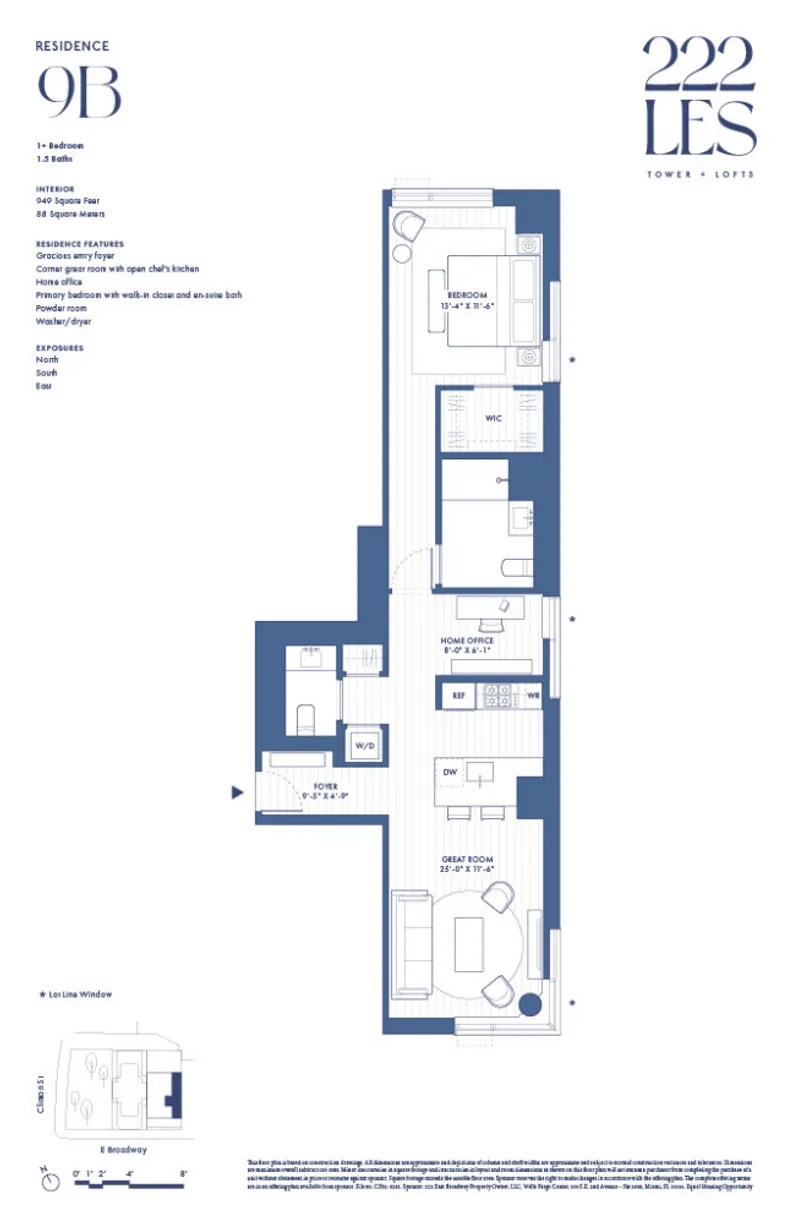 New York City Real Estate | View 222 East Broadway, 9B | Floorplan