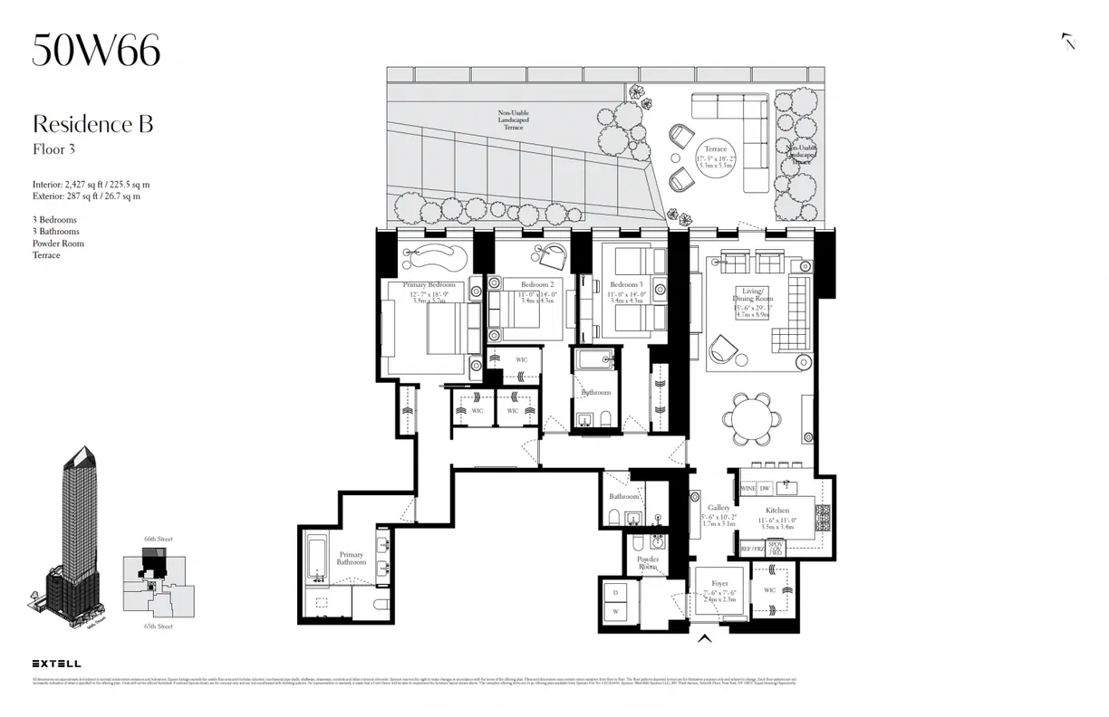 New York City Real Estate | View 50 West 66th Street, 3B | Floorplan