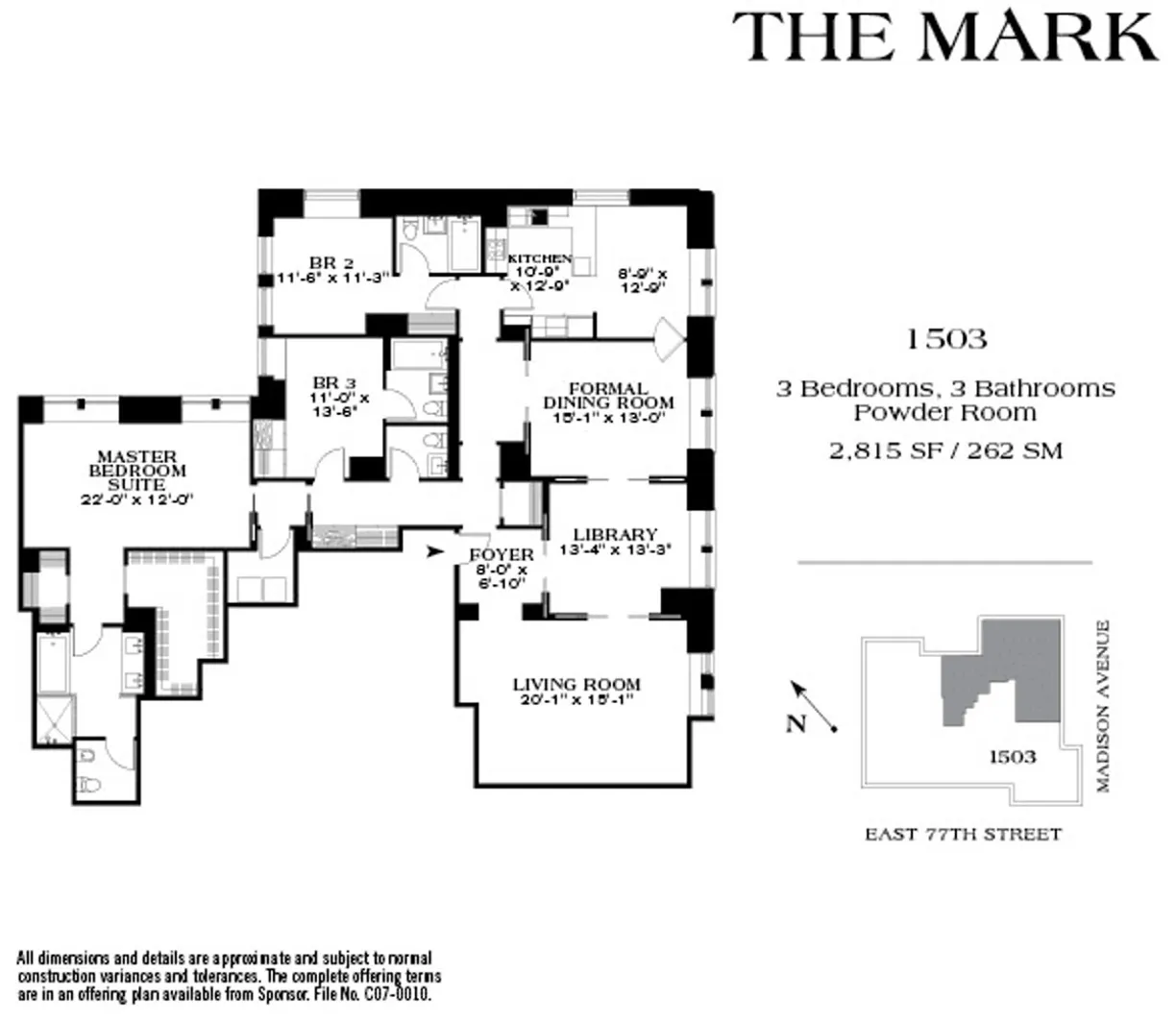 New York City Real Estate | View 25 East 77th Street, 1503 | Floorplan