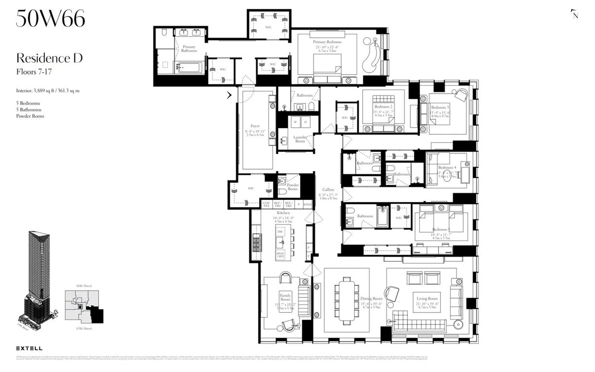 New York City Real Estate | View 50 West 66th Street, 12D | Floorplan
