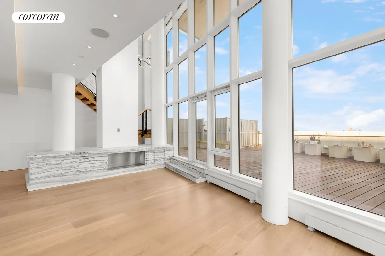 New York City Real Estate | View 22 North 6th Street, PH1C | Great room looking onto the terrace
