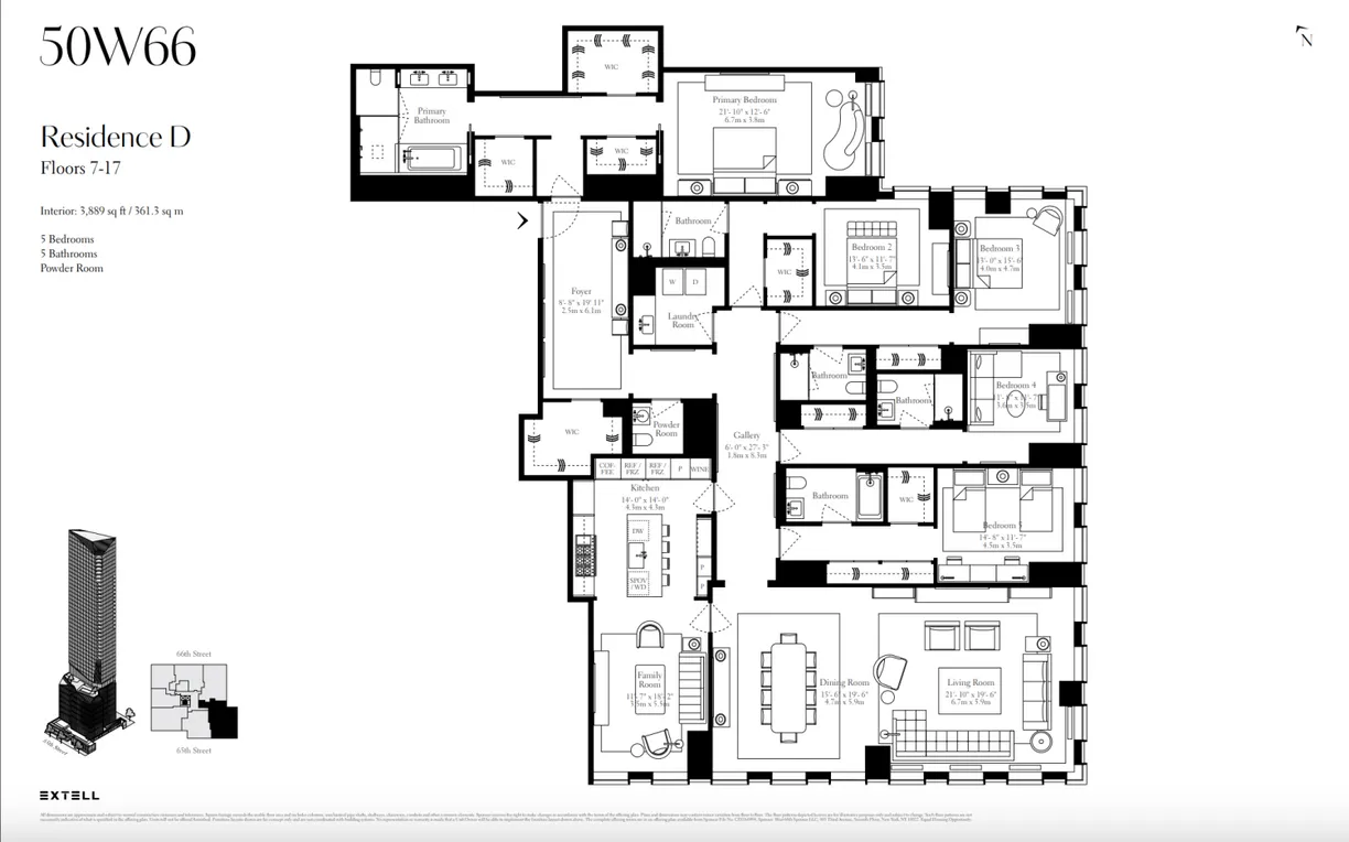 New York City Real Estate | View 50 West 66th Street, 9D | Floorplan