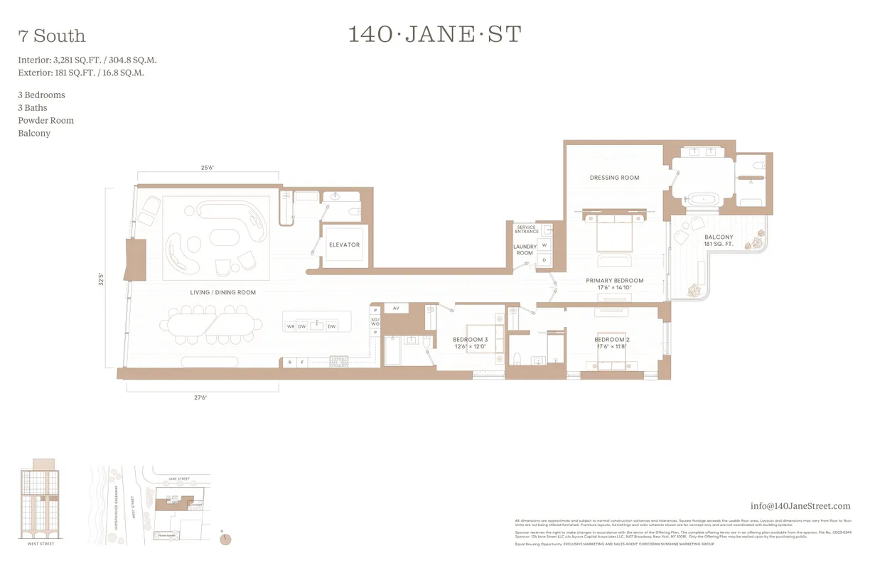New York City Real Estate | View 140 Jane Street, 7S | Floorplan