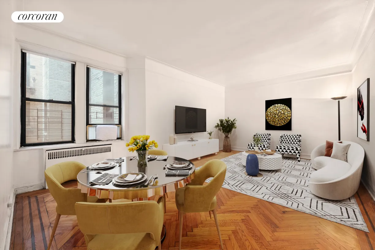 New York City Real Estate | View 687 West 204th Street, 1A | Living Room - Virtually Staged