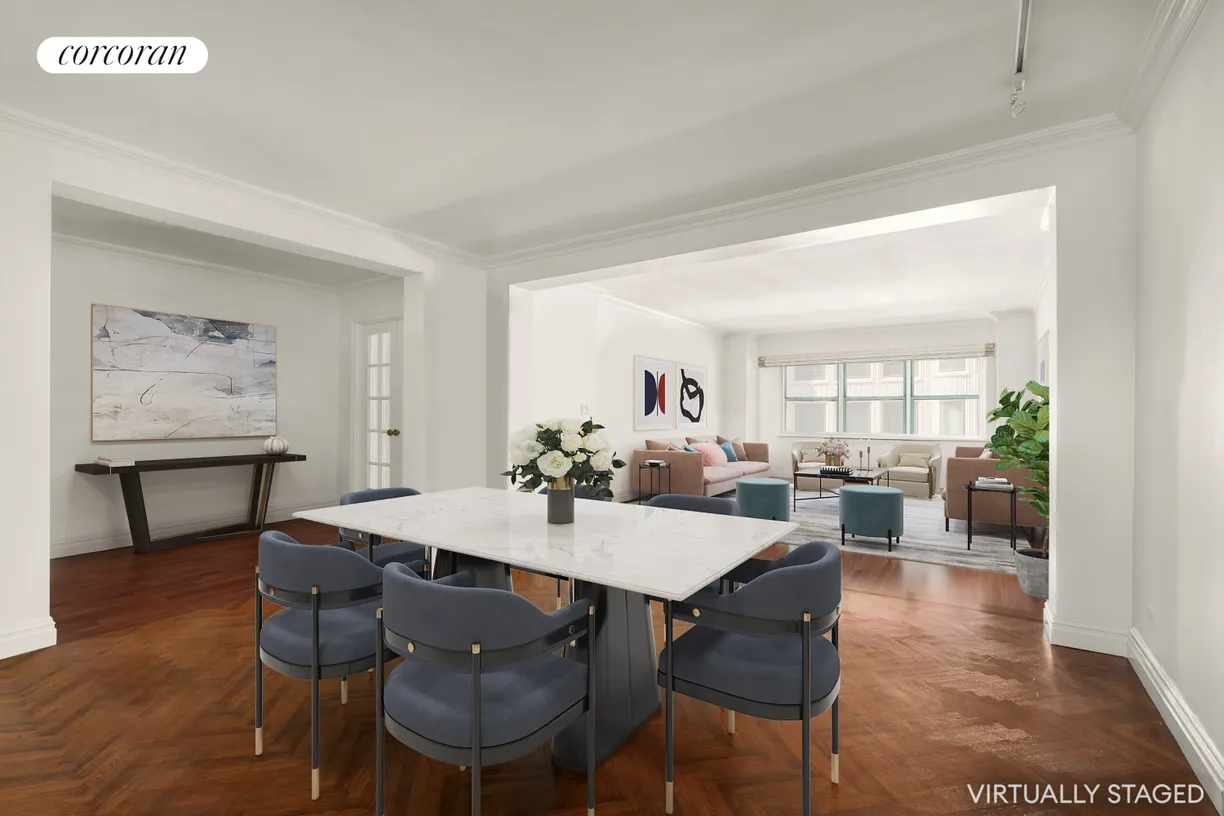 New York City Real Estate | View 27 East 65th Street, 5BC | Virtually Staged Dining Room