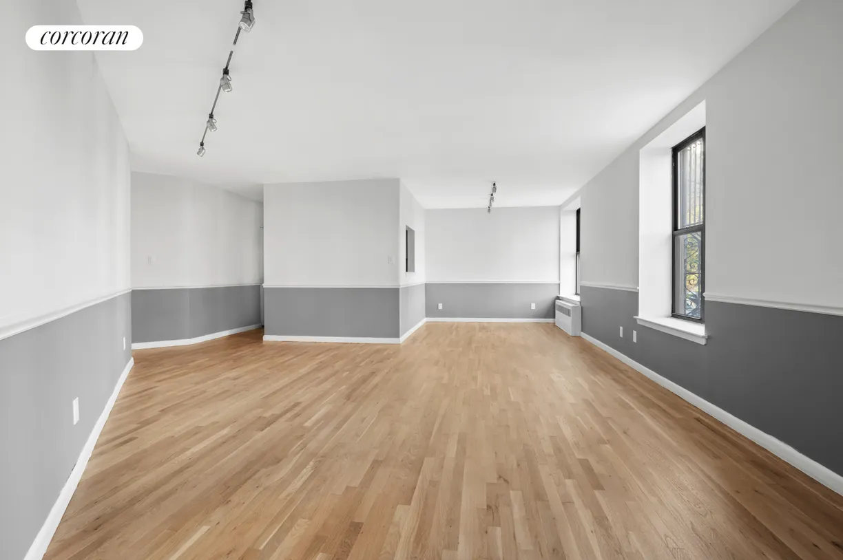 New York City Real Estate | View 44 Butler Place, 1E | Living Room & Dining Alcove