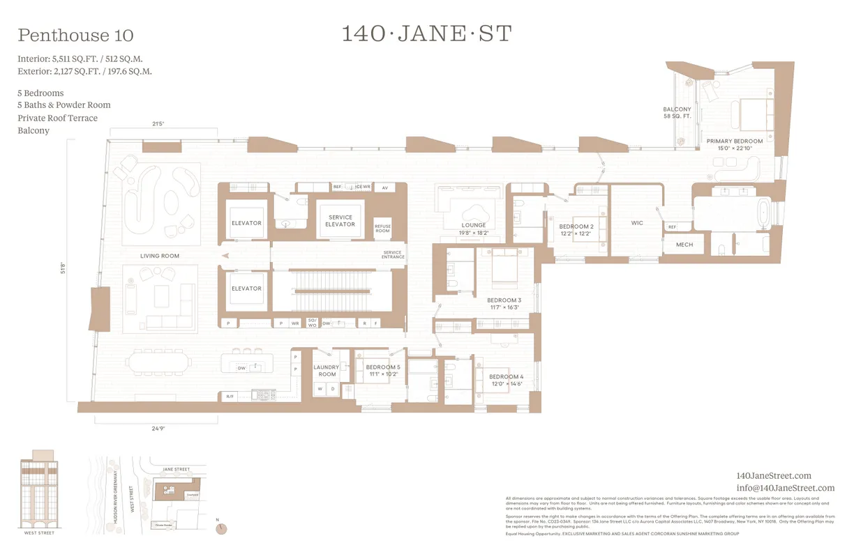 New York City Real Estate | View 140 Jane Street, PH10 | Floorplan 1