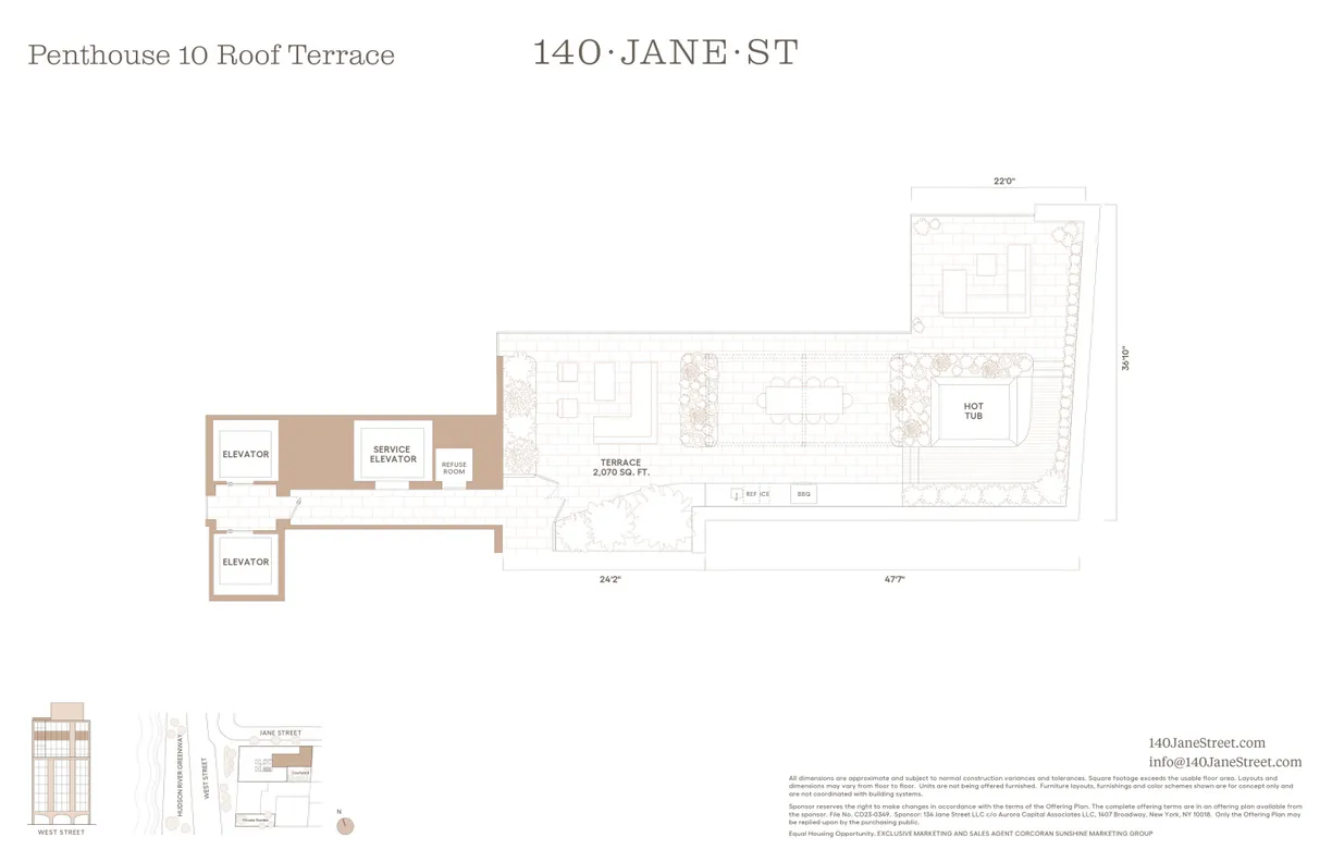 New York City Real Estate | View 140 Jane Street, PH10 | Floorplan 2